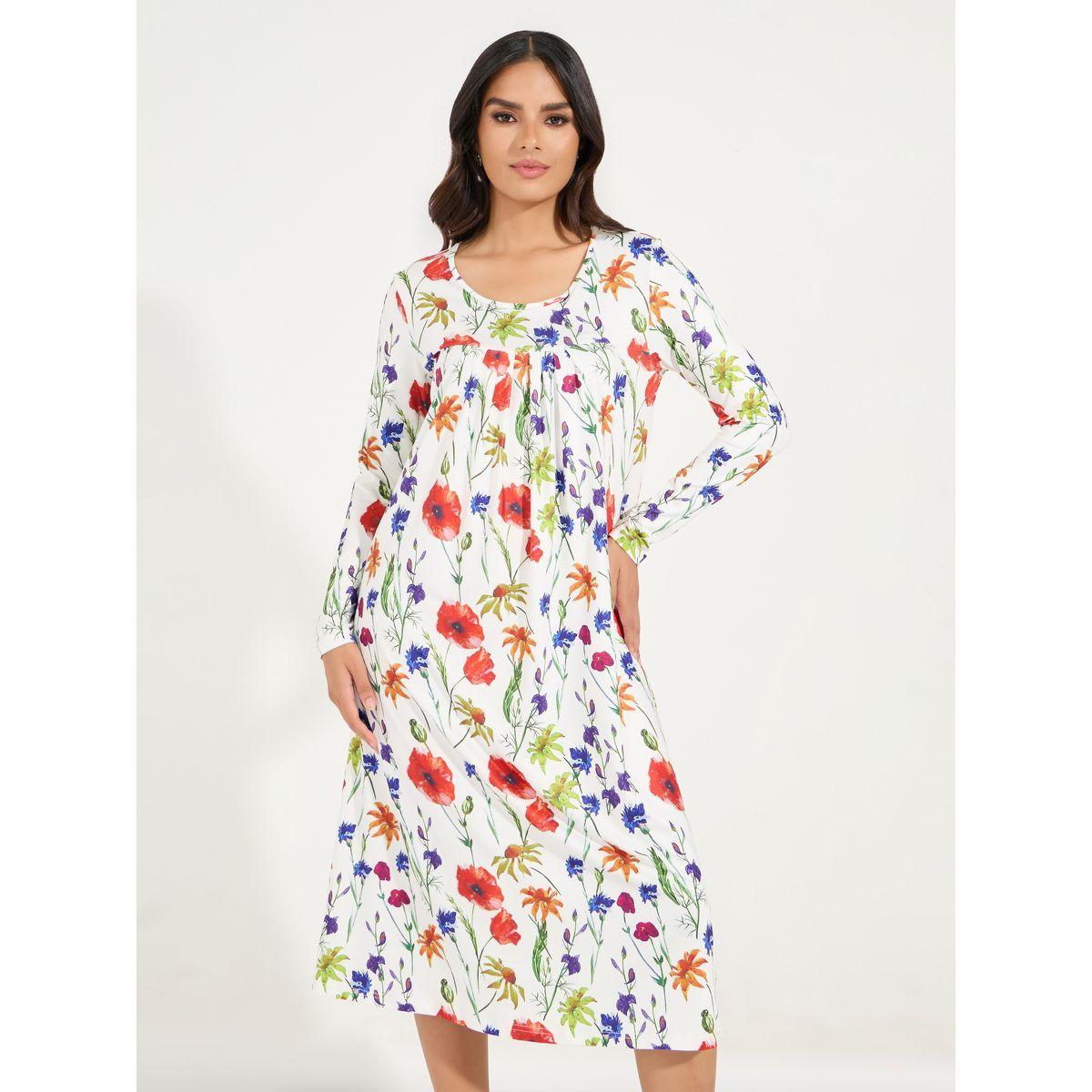 Styli Floral Print Scoop Neck Midi Dress-women-clothing-dresses-image-2