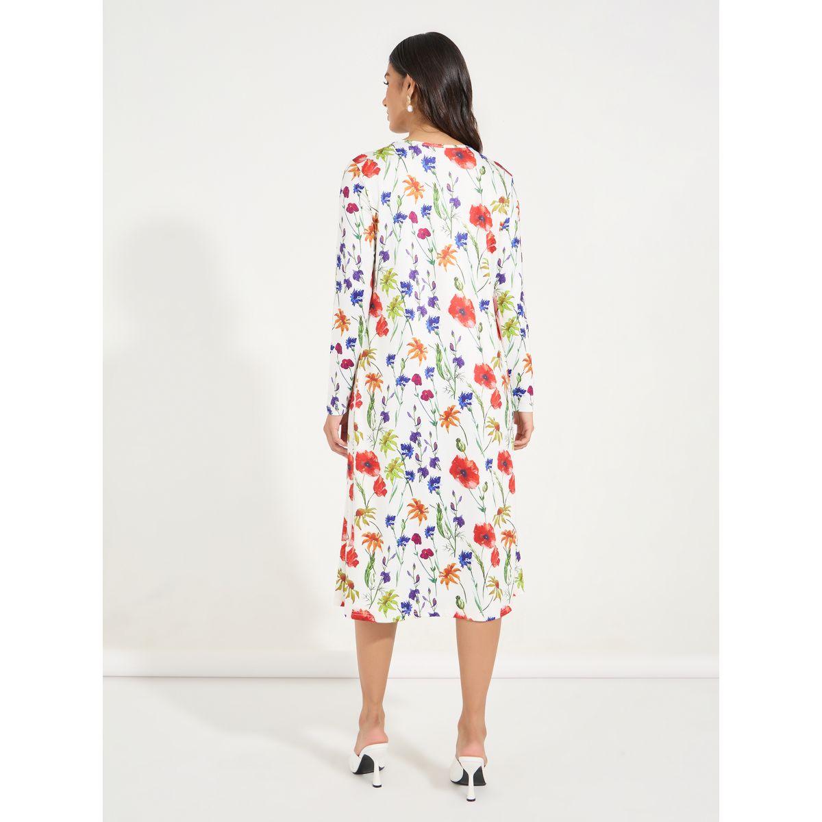 Styli Floral Print Scoop Neck Midi Dress-women-clothing-dresses-image-6