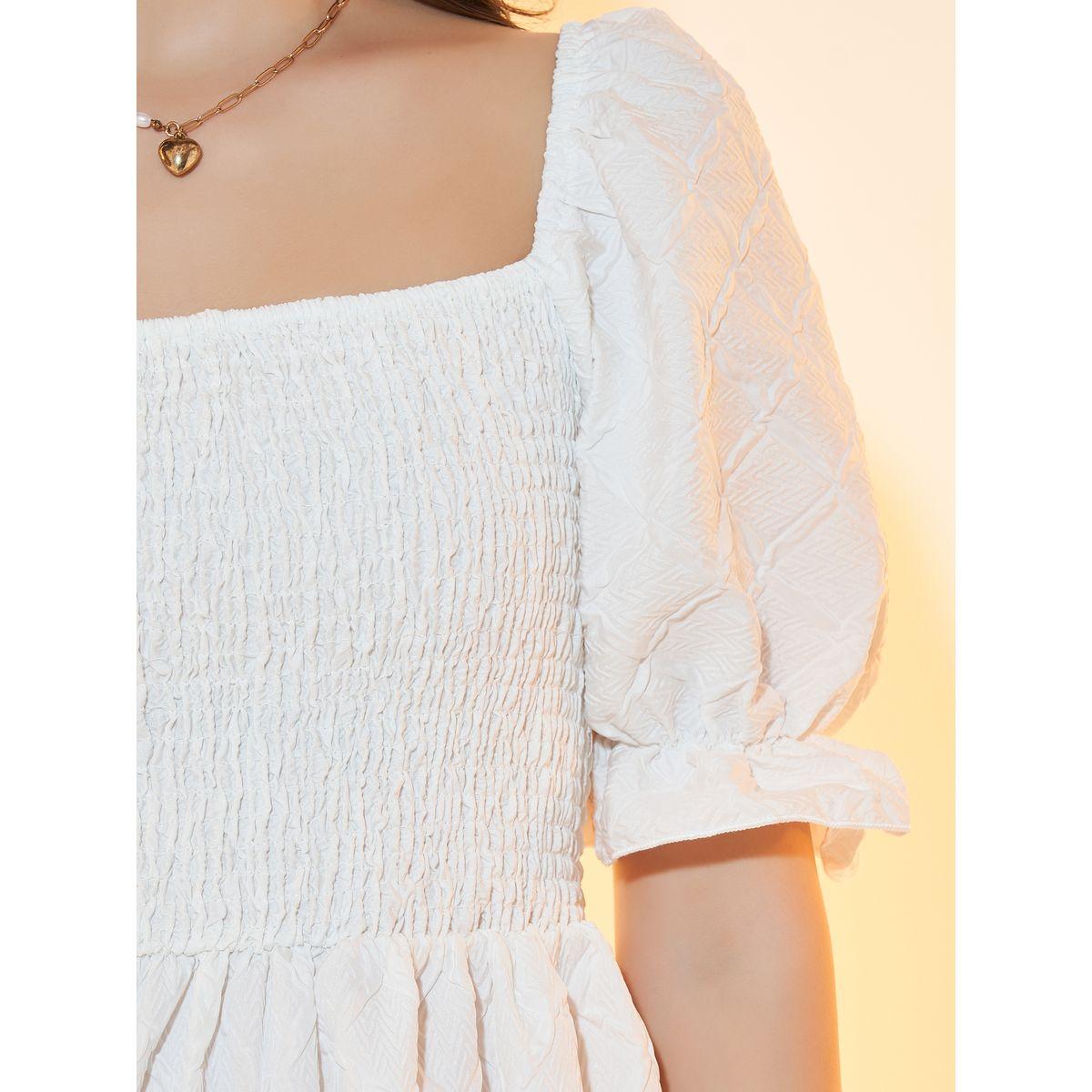 فستان ميدي بياقة واسعة وتفاصيل بارزة الملمس-women-clothing-dresses-image-3