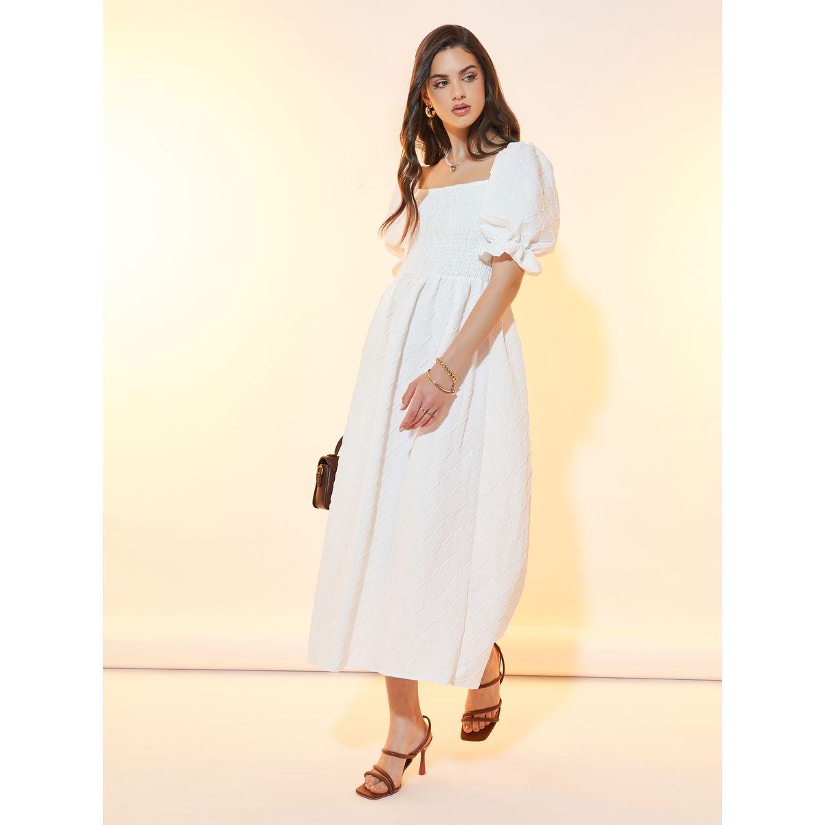 فستان ميدي بياقة واسعة وتفاصيل بارزة الملمس-women-clothing-dresses-image-5