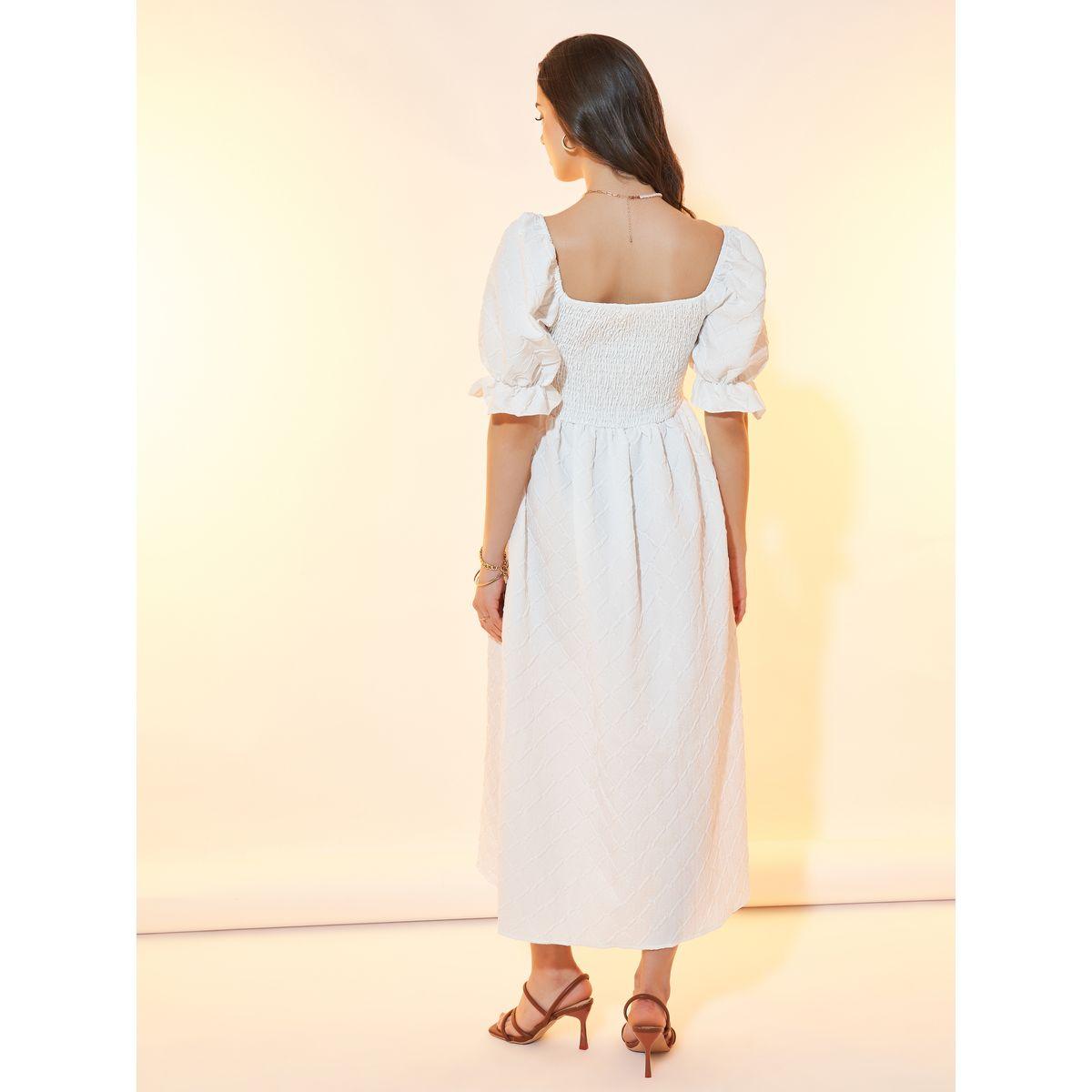 Styli Square Neck Textured A-Line Midi Dress-women-clothing-dresses-image-6