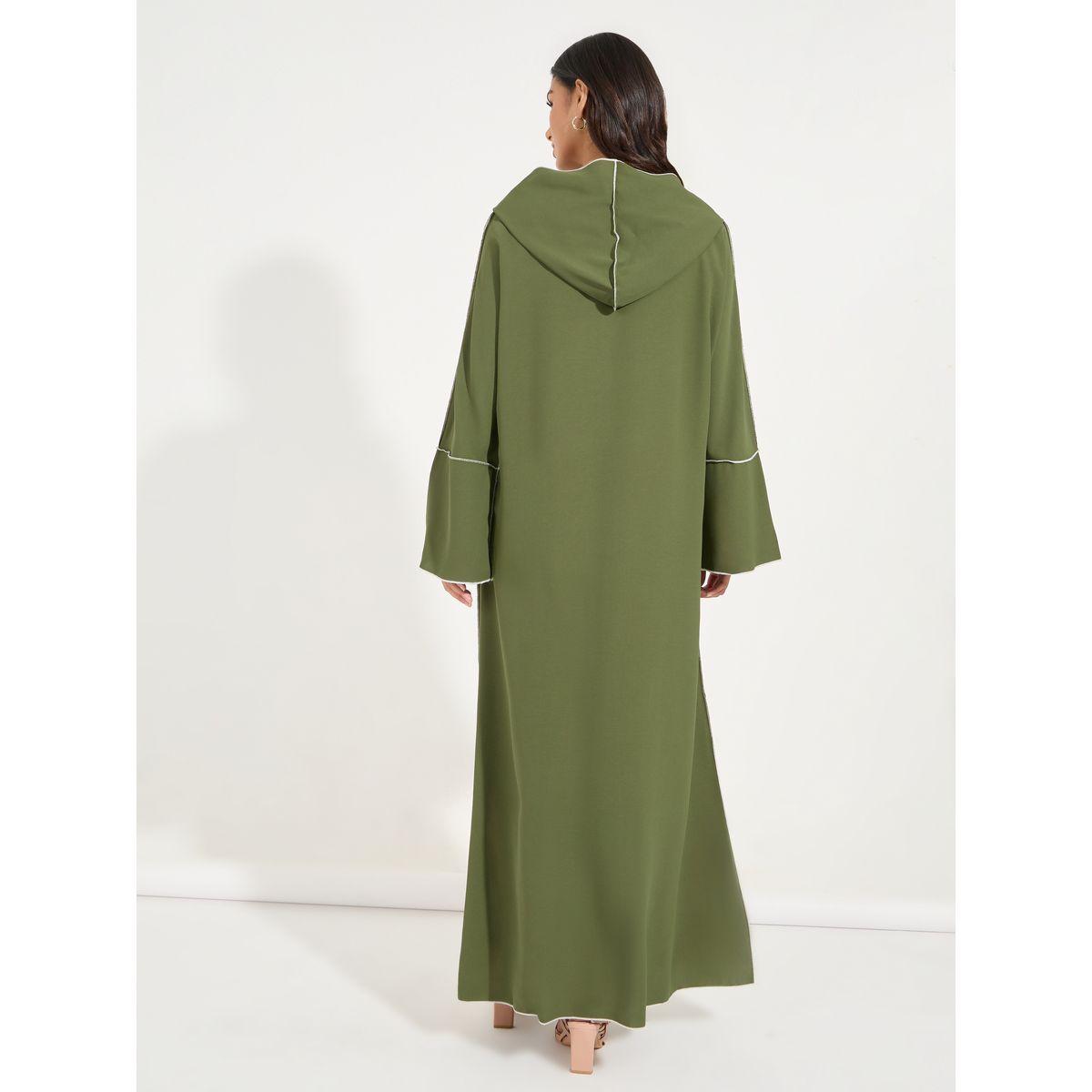 فستان طويل بنمط قفطان وتفاصيل مُطرّزة مع ياقة دائرية-women-arabicclothing-kaftan-image-6