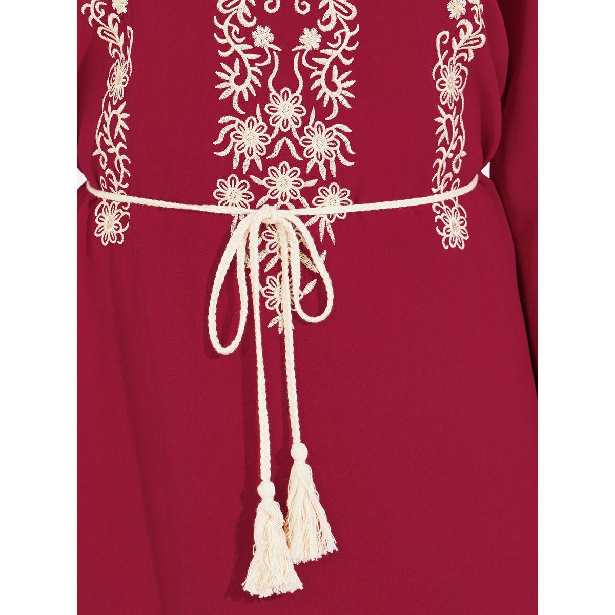 Styli Embroidery Detail Jalabiya with String Belt-women-arabicclothing-jalabiyas-image-3