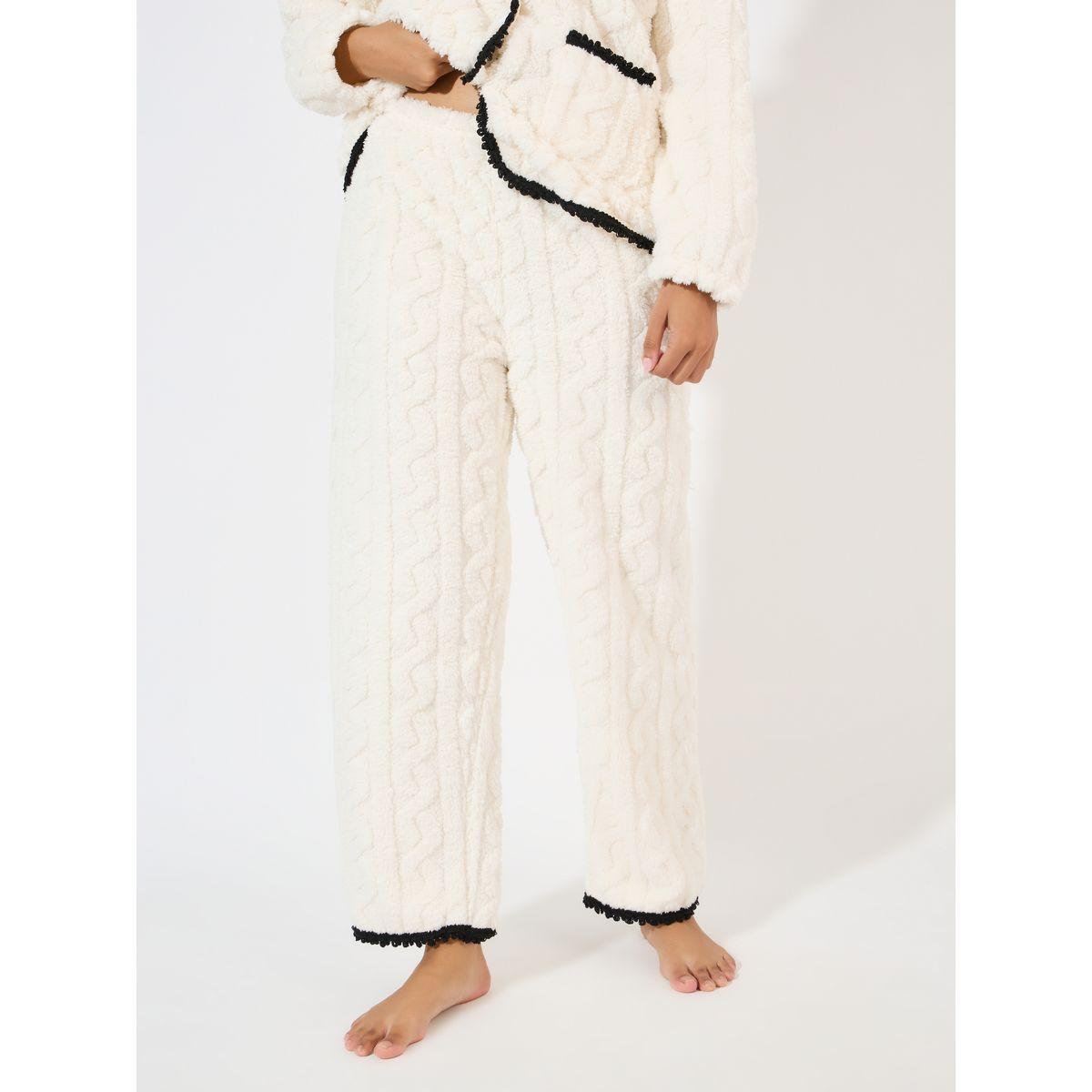 Styli Unwind Cable Fleece Contrast Trim Pocket Shirt & Pyjama Set-women-clothing-nightwear-pyjamas-longsets-image-5