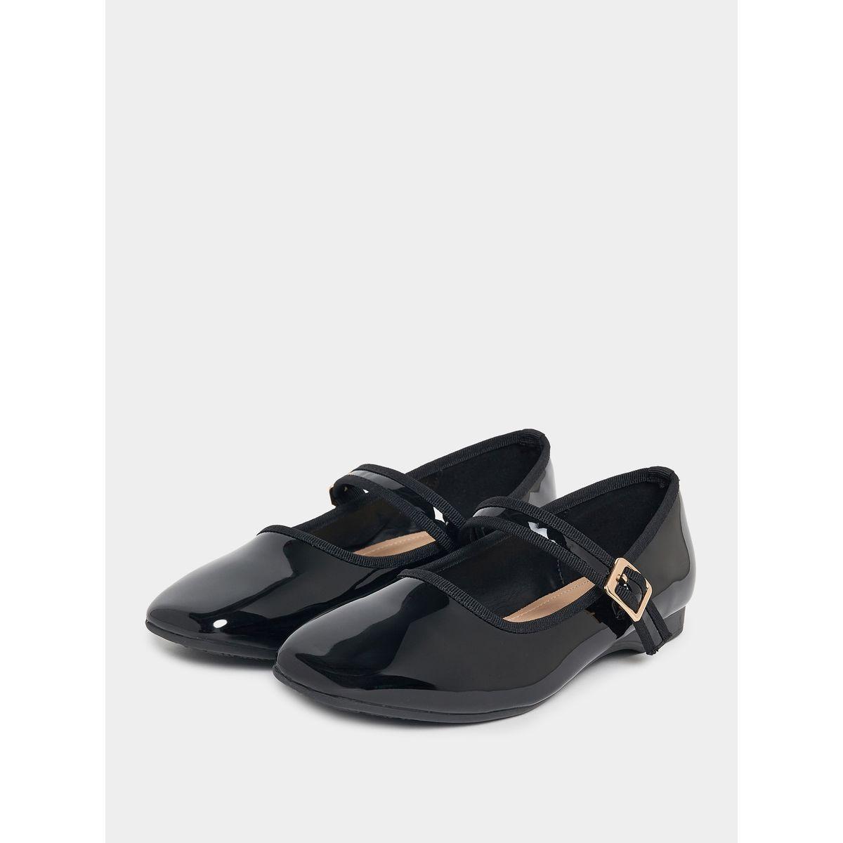 Styli Patent Ballerina Shoes with Buckle Strap-women-shoes-sandals-flats-image-2