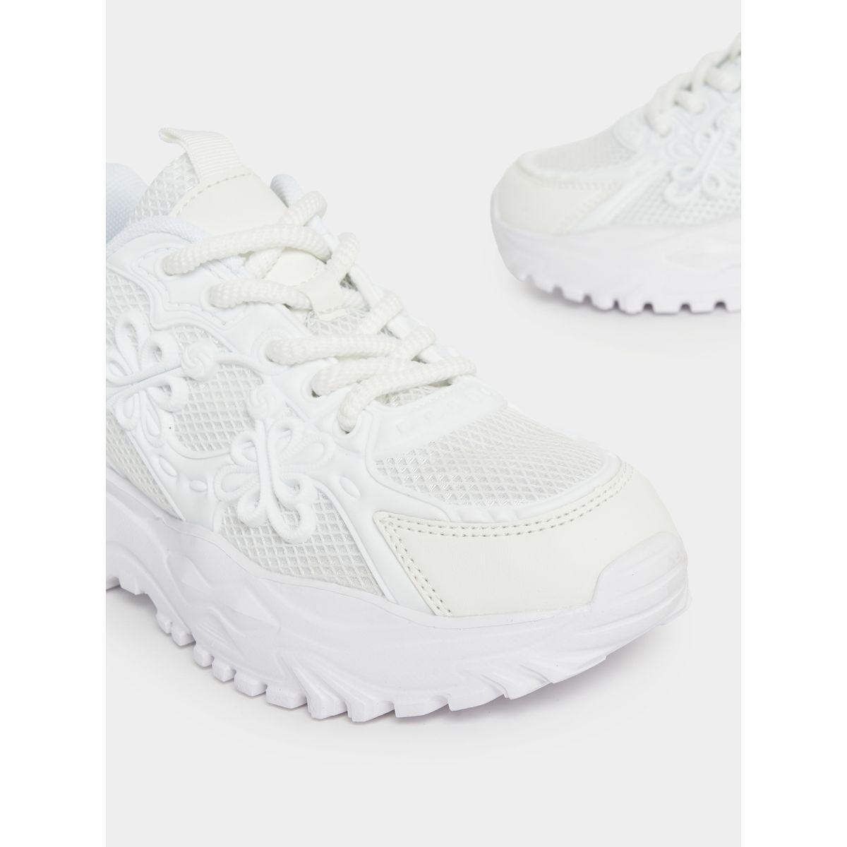 Styli Flower Textured Design Chunky Sneakers-women-shoes-sneakers-image-3