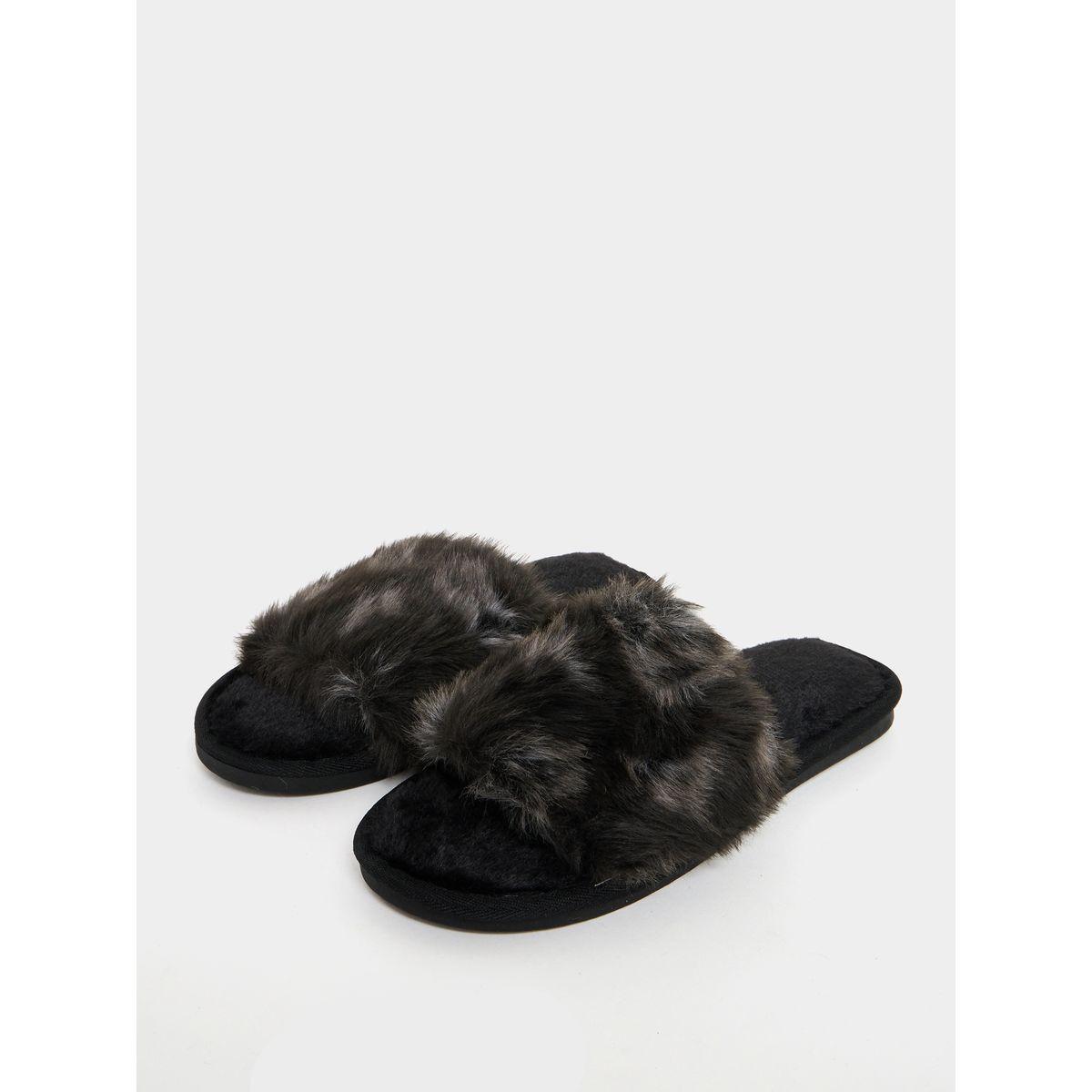 شبشب غرفة نوم مزين بفرو صناعي-women-shoes-bedroomslippers-image-2