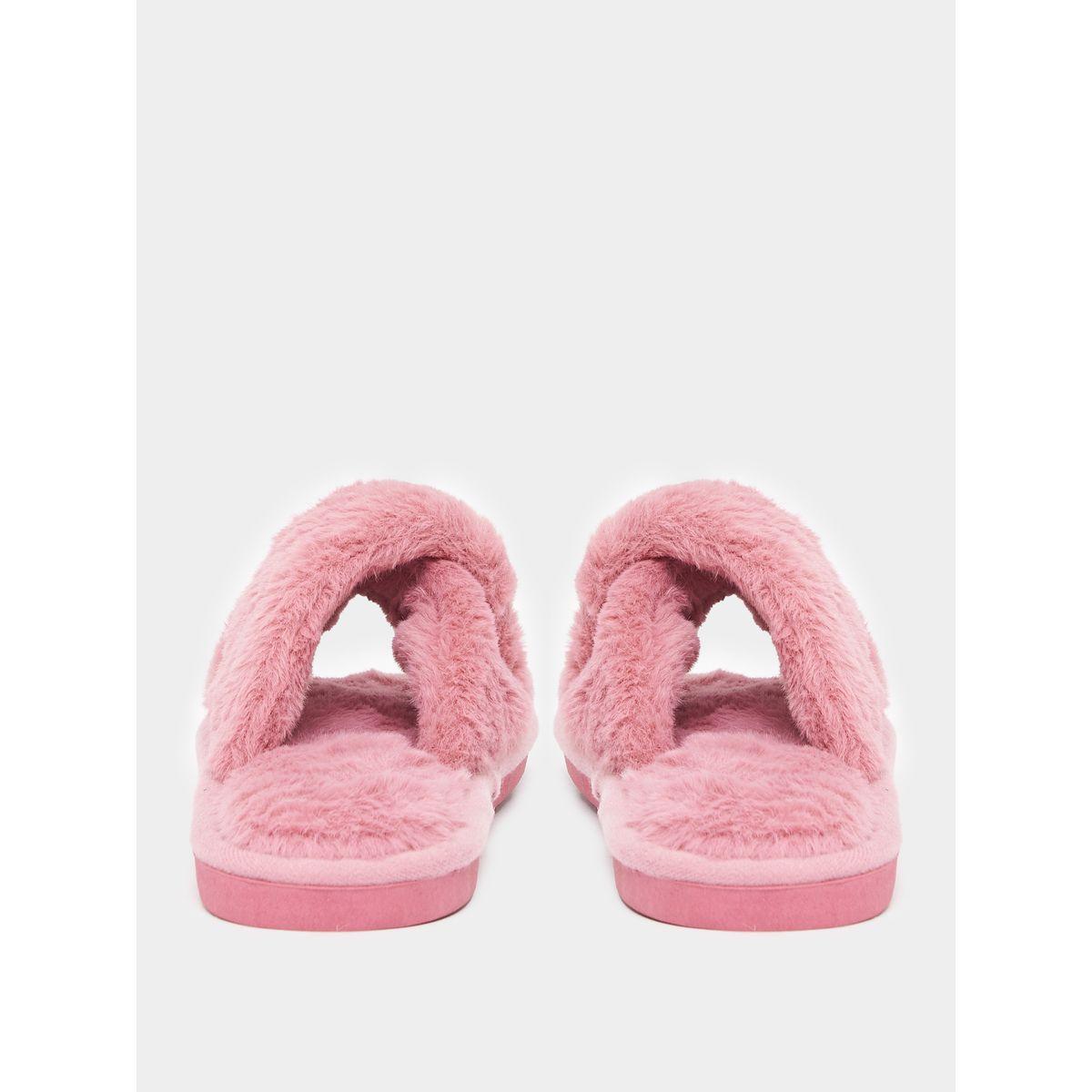 Styli Plush Cros Bandage Bedroom Slippers-women-shoes-bedroomslippers-image-3