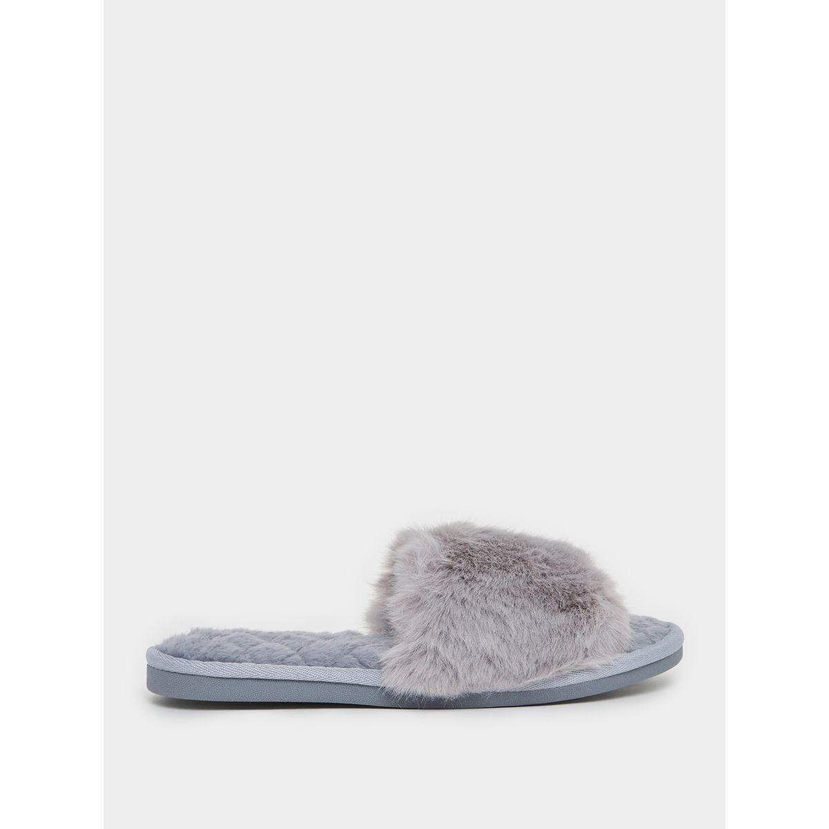 شبشب غرفة نوم مزين بفرو ناعم-women-shoes-bedroomslippers-image-1