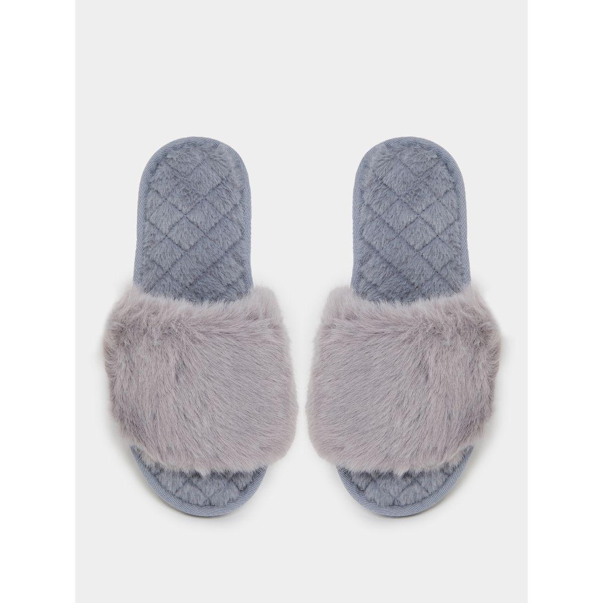 شبشب غرفة نوم مزين بفرو ناعم-women-shoes-bedroomslippers-image-5