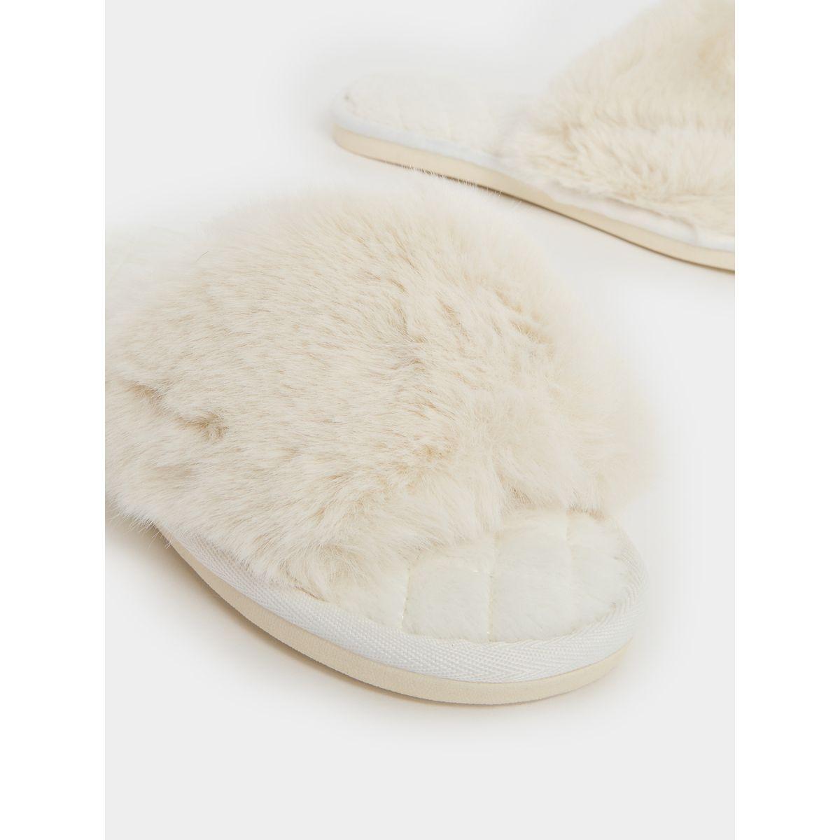 شبشب غرفة نوم مزين بفرو ناعم-women-shoes-bedroomslippers-image-3