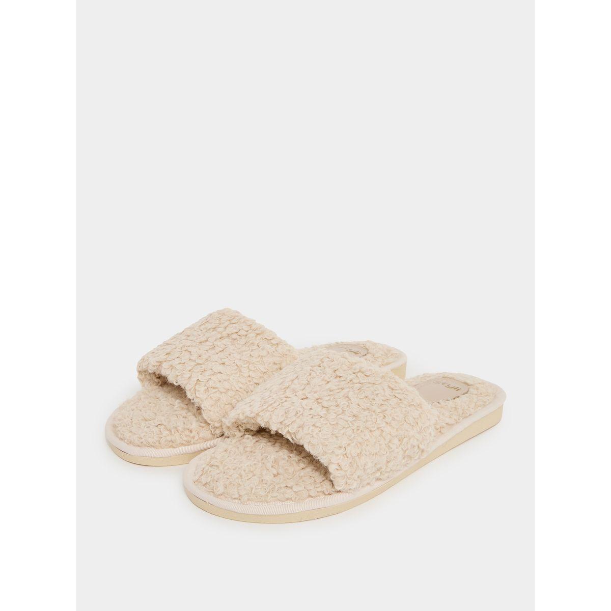 Styli Fleece Design Strap Bedroom Slippers-women-shoes-bedroomslippers-image-2