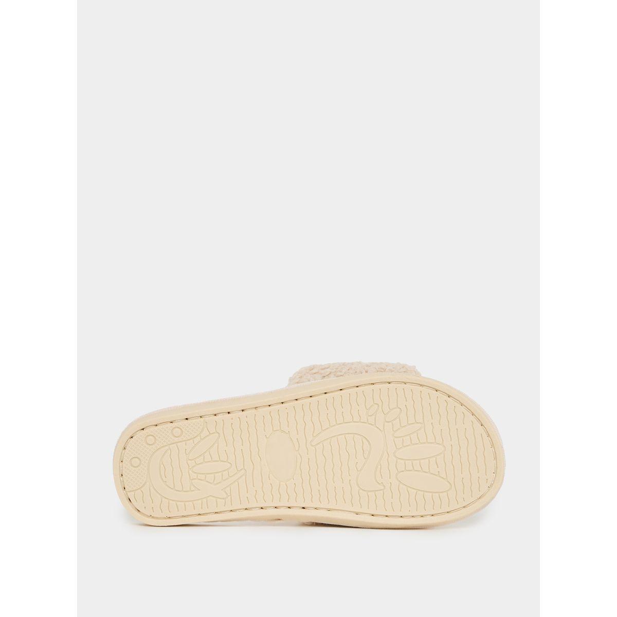 Styli Fleece Design Strap Bedroom Slippers-women-shoes-bedroomslippers-image-6