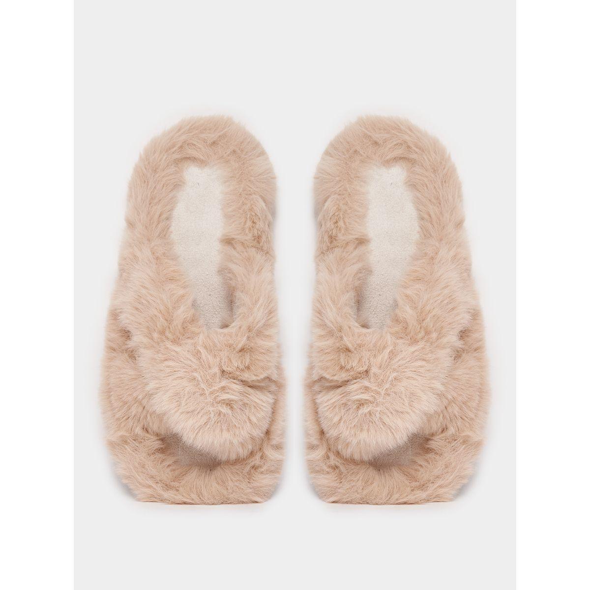 Styli Furry Cross Strap Bedroom Slippers-women-shoes-bedroomslippers-image-5
