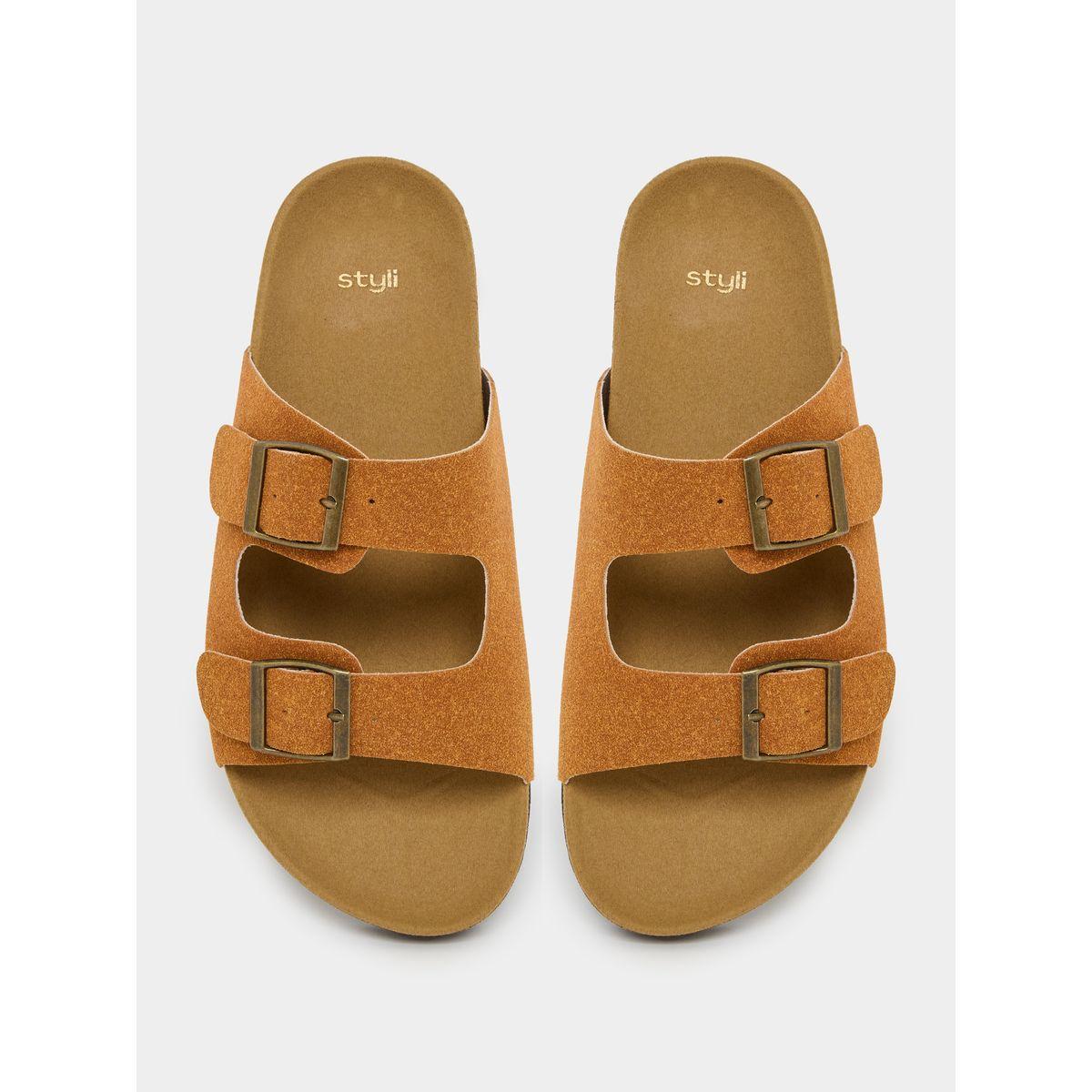 Styli Suede Look Soft Footbed Sandals-women-shoes-sandals-flats-image-5