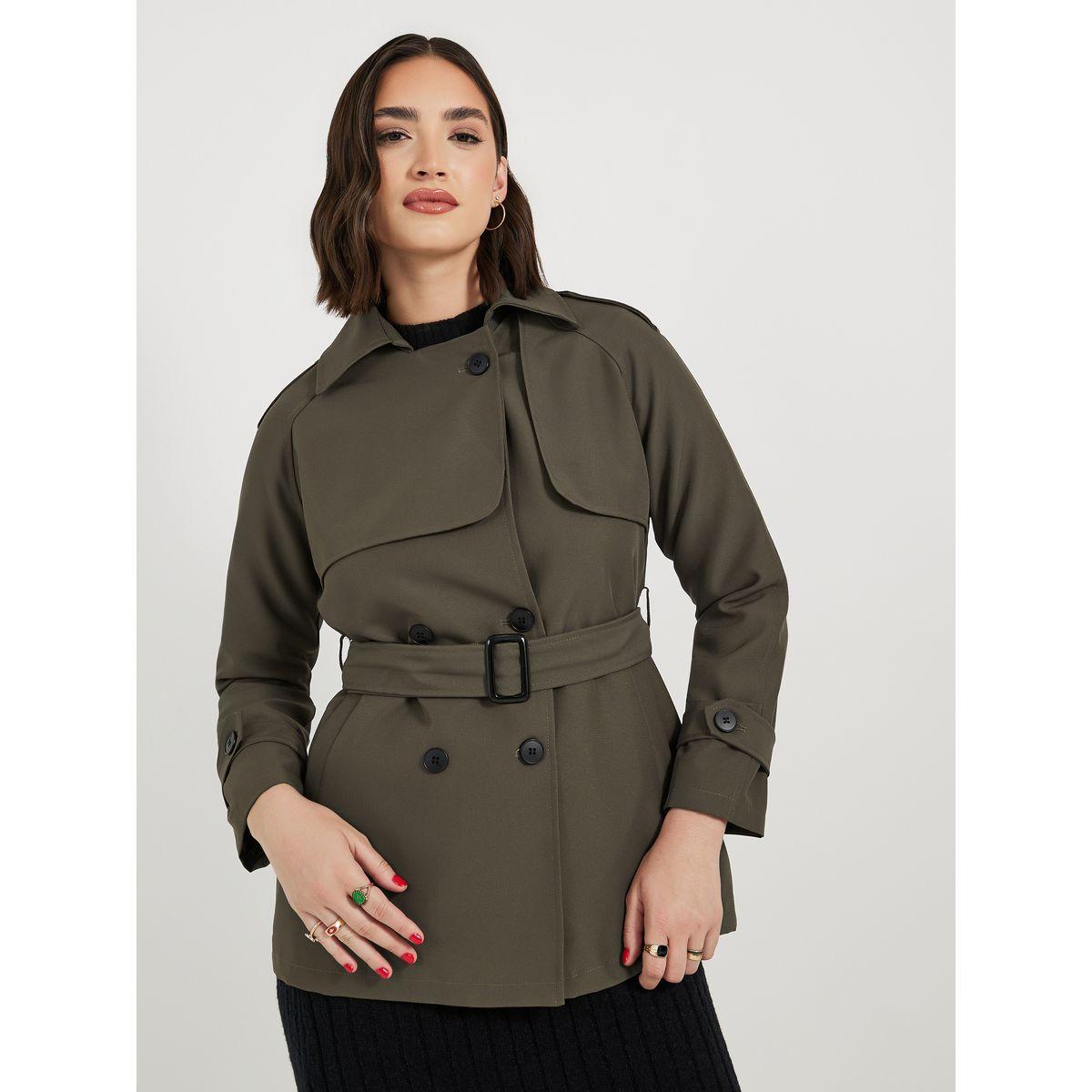 جاكيت ترنش بقصة عادية وحزام-women-winterwear-coatsandjackets-jackets-image-4