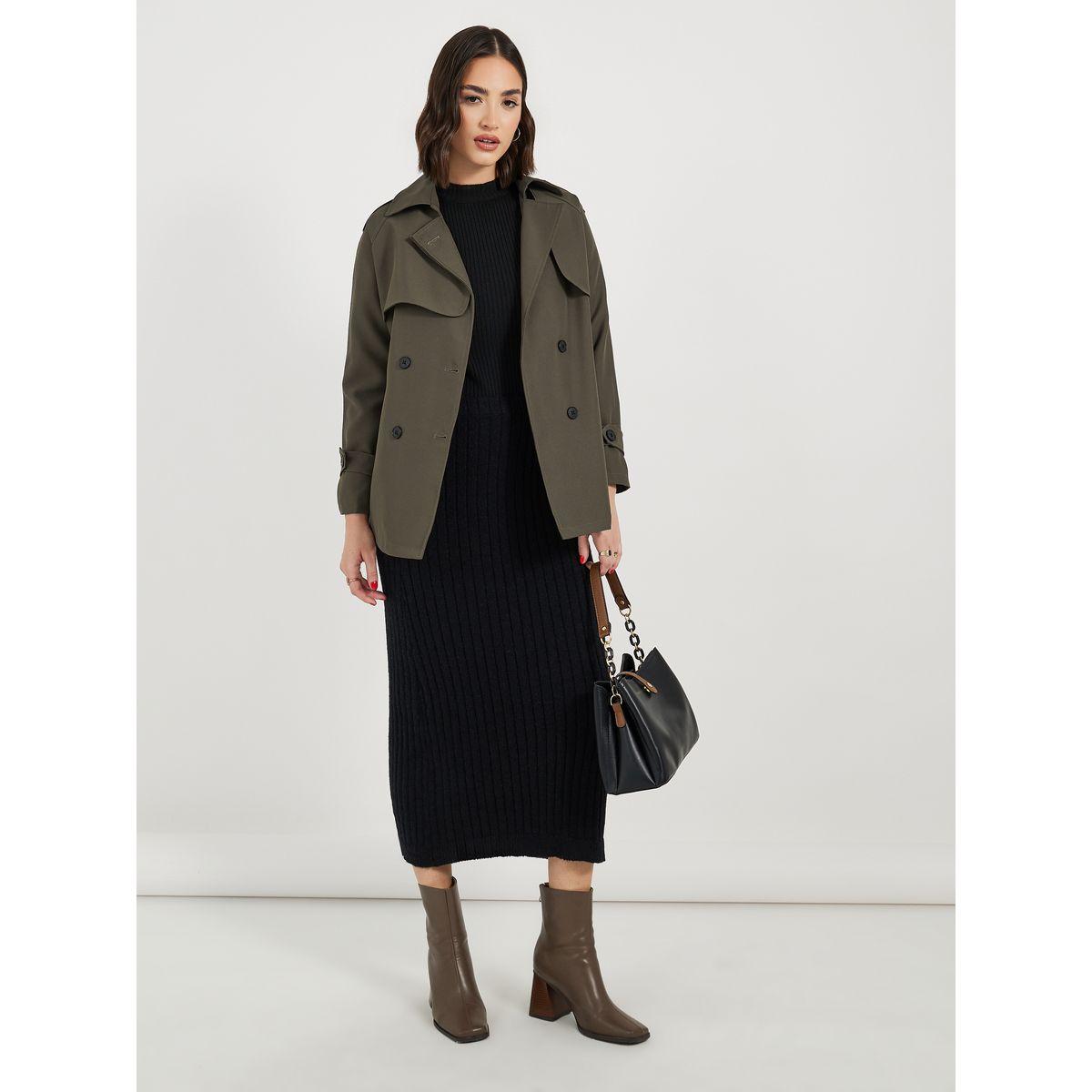Styli Longline Regular Fit Trench Jacket with Belt-women-winterwear-coatsandjackets-jackets-image-2