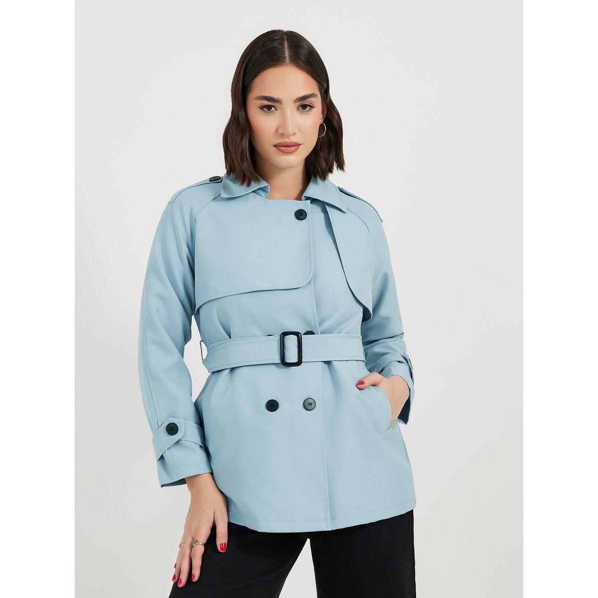 Styli Longline Regular Fit Trench Jacket with Belt-women-winterwear-coatsandjackets-jackets-image-1