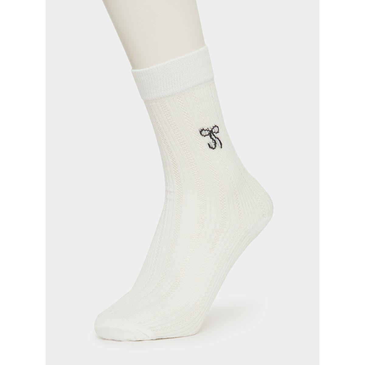 Styli Pack of 3 - Bow Detail Crew Length Socks-women-socksandstockings-image-2