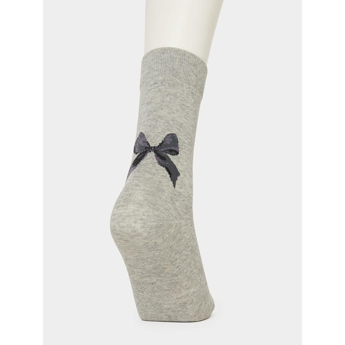 Styli Pack of 2- Bow Print Socks-women-socksandstockings-image-6