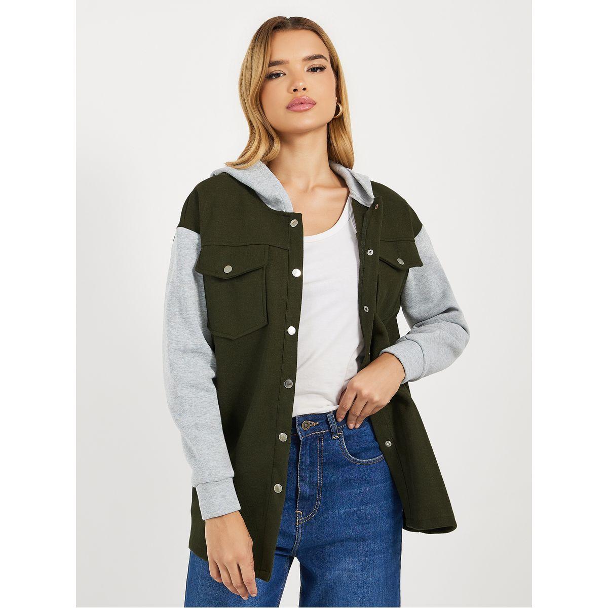 Styli Oversized Longline Color Block Shacket-women-winterwear-coatsandjackets-jackets-image-1
