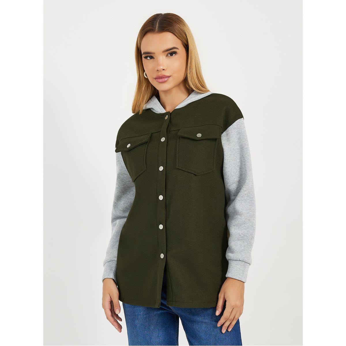 Styli Oversized Longline Color Block Shacket-women-winterwear-coatsandjackets-jackets-image-3