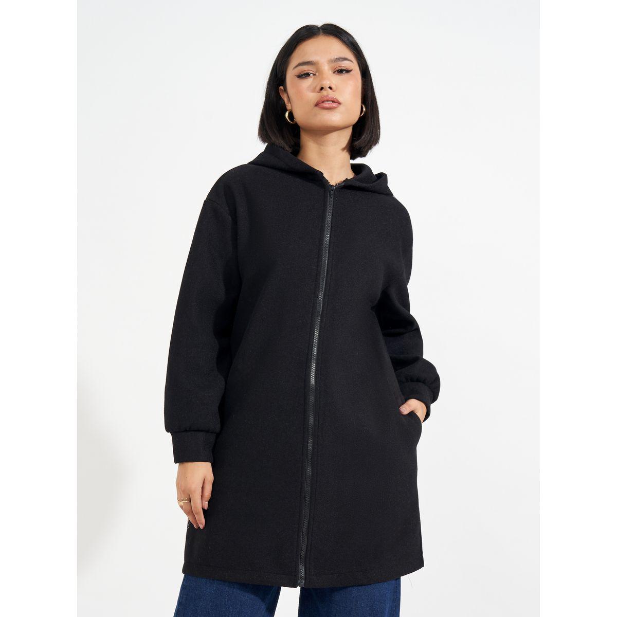 Styli Regular Fit Longline Wool Like Hooded Coat-women-winterwear-coatsandjackets-jackets-image-1