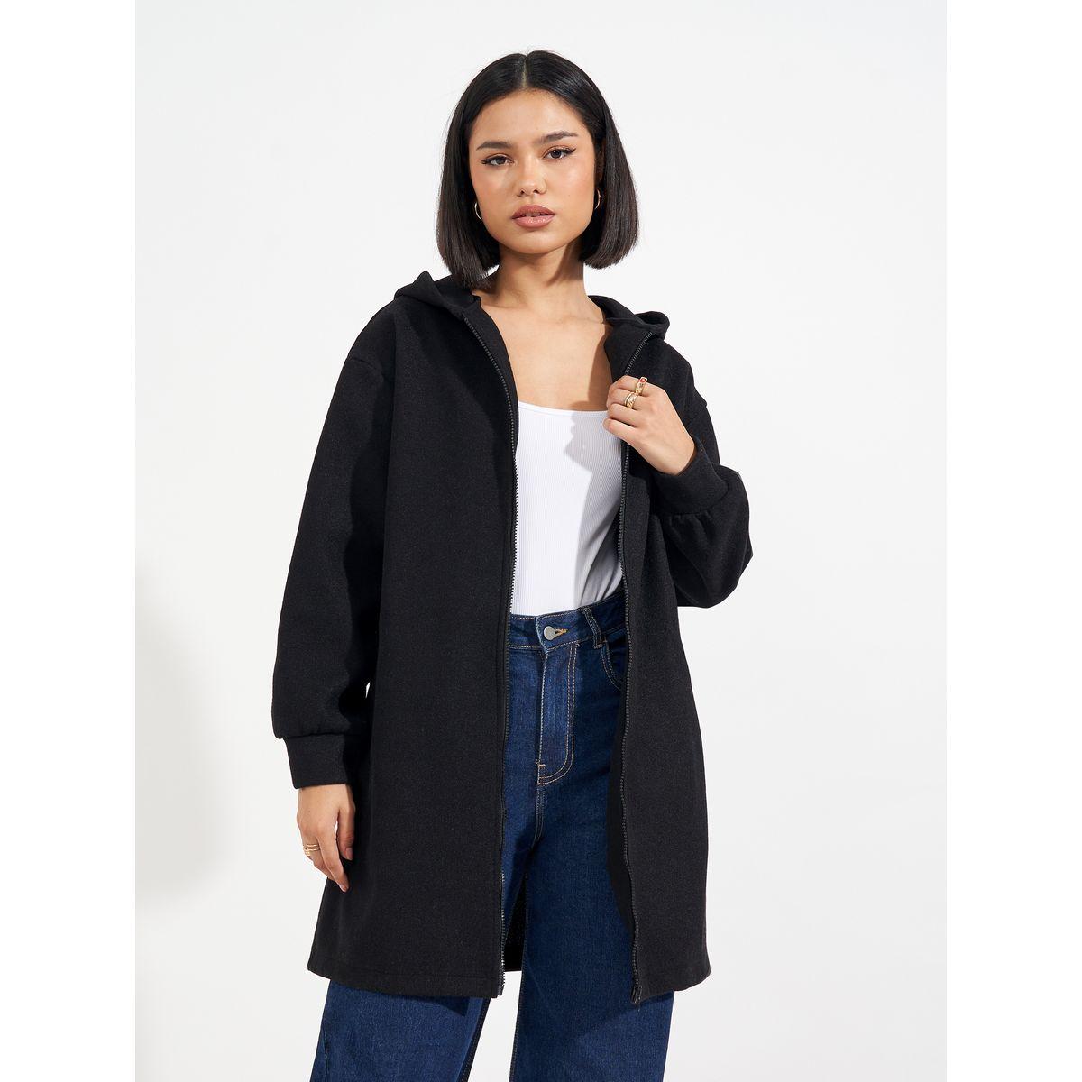 Styli Regular Fit Longline Wool Like Hooded Coat-women-winterwear-coatsandjackets-jackets-image-2