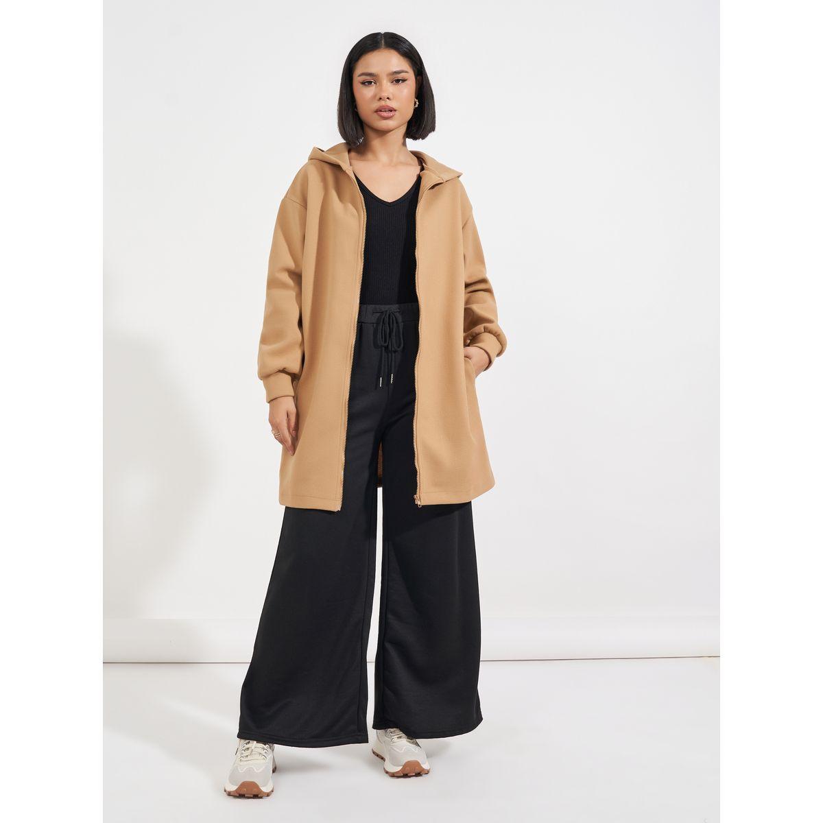 Styli Regular Fit Longline Wool Like Hooded Coat-women-winterwear-coatsandjackets-jackets-image-3
