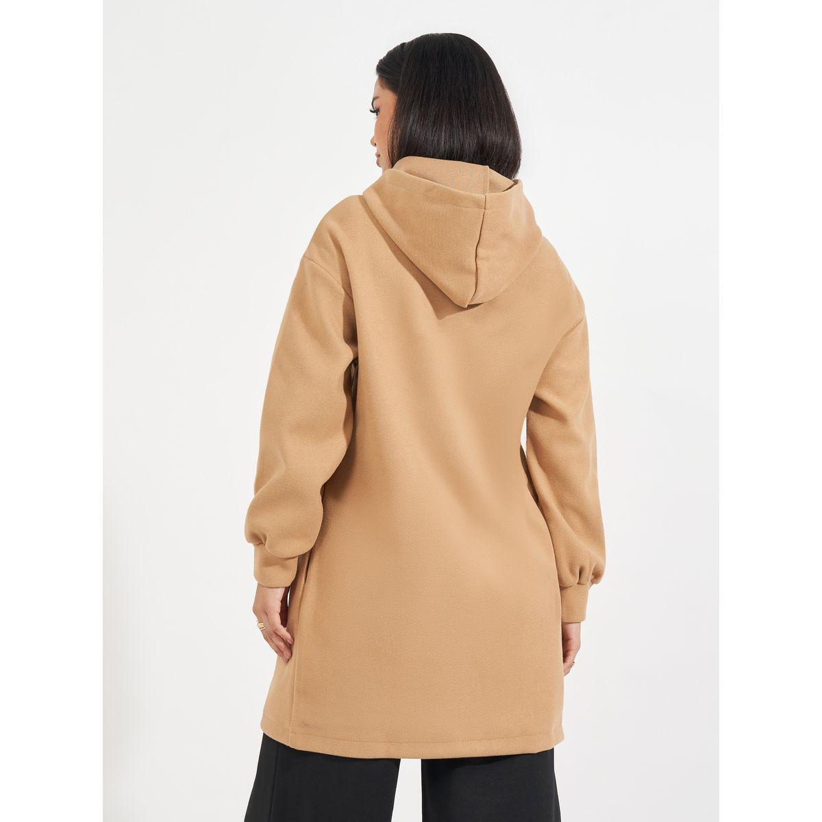 Styli Regular Fit Longline Wool Like Hooded Coat-women-winterwear-coatsandjackets-jackets-image-6