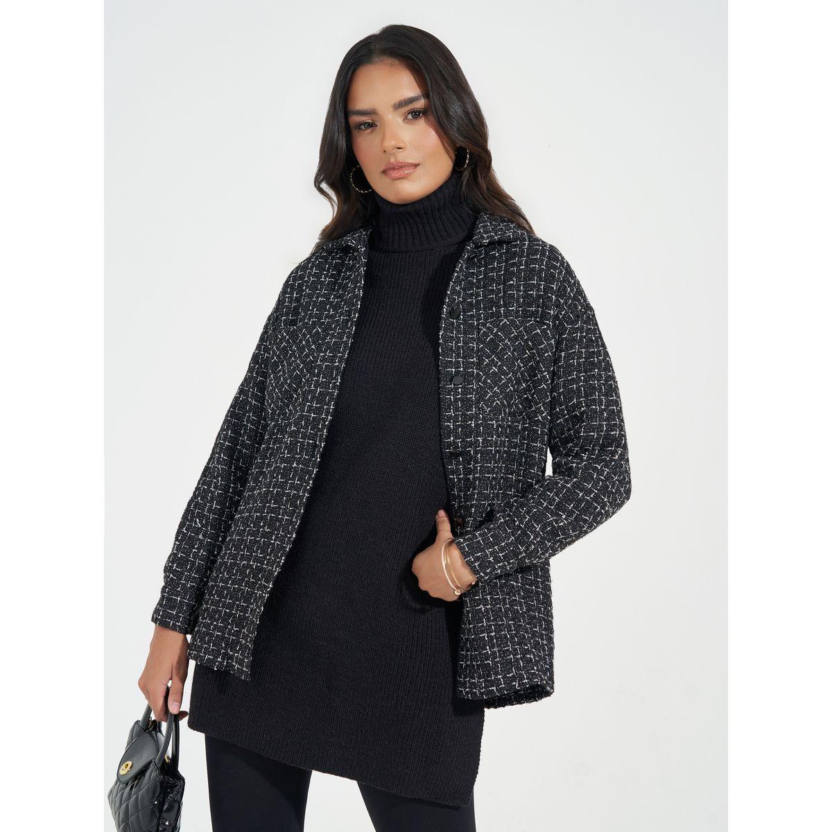 شاكيت تويد بقصة فضفاضة-women-winterwear-coatsandjackets-jackets-image-1