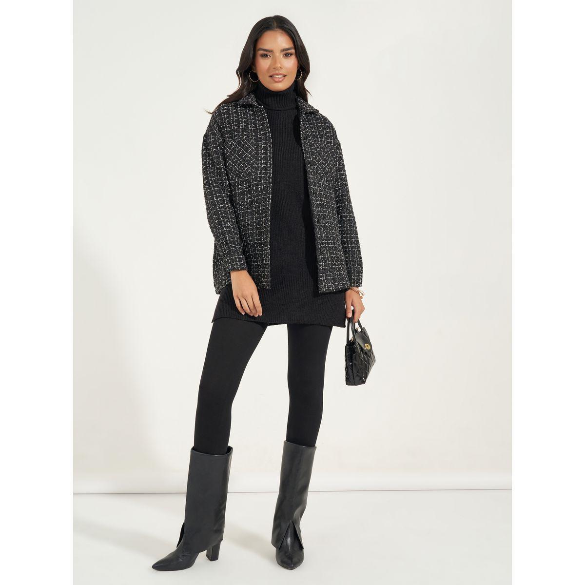 شاكيت تويد بقصة فضفاضة-women-winterwear-coatsandjackets-jackets-image-2