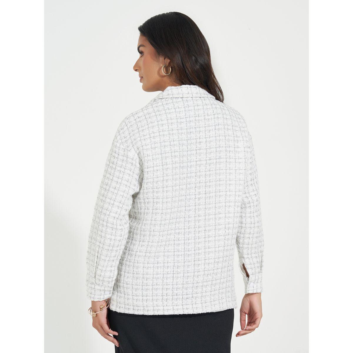 Styli Oversized Longline Tweed Shacket-women-winterwear-coatsandjackets-jackets-image-5