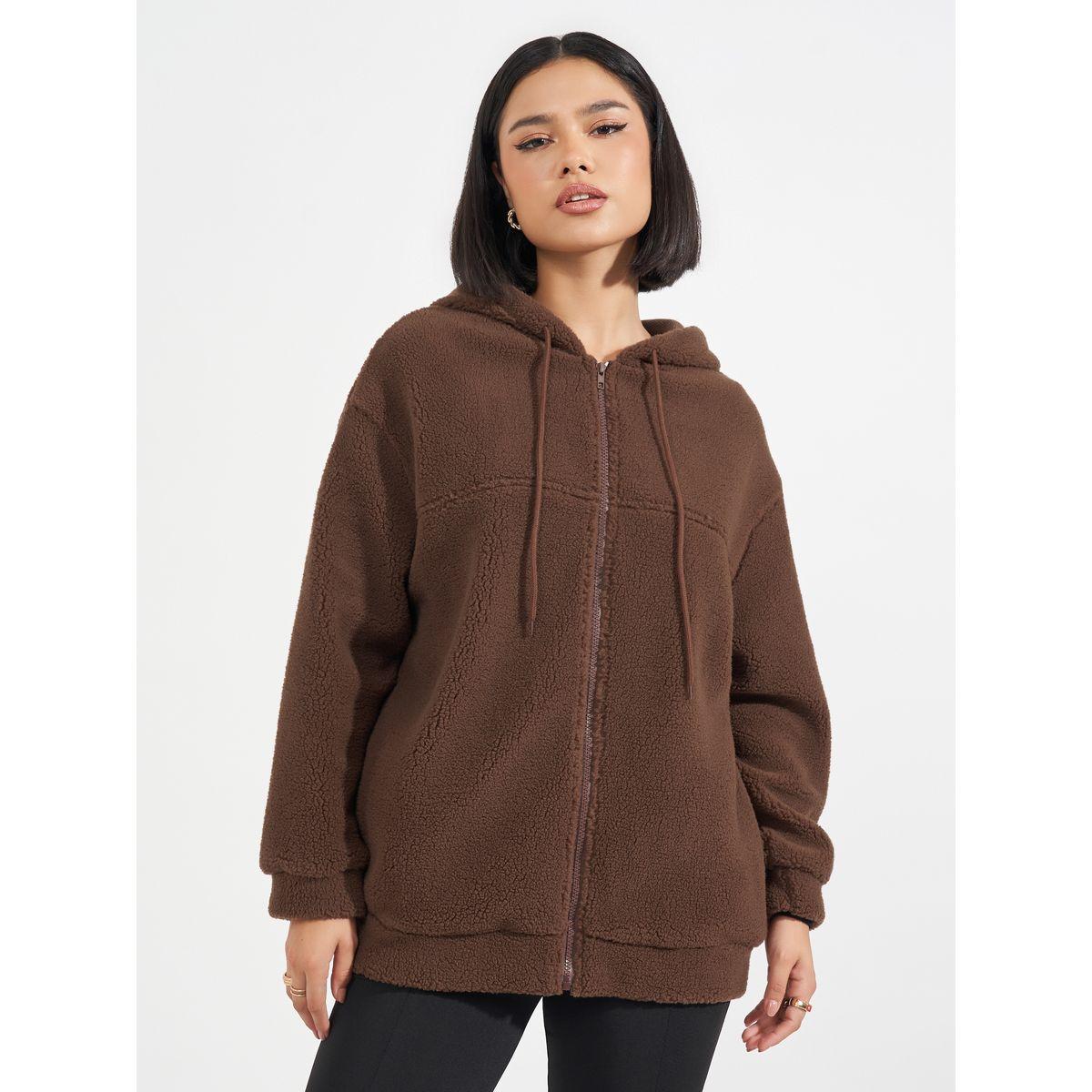 Styli Oversized Longline Faux Fur Zip Through Hoodie-women-clothing-hoodiesandsweatshirts-hoodies-image-1
