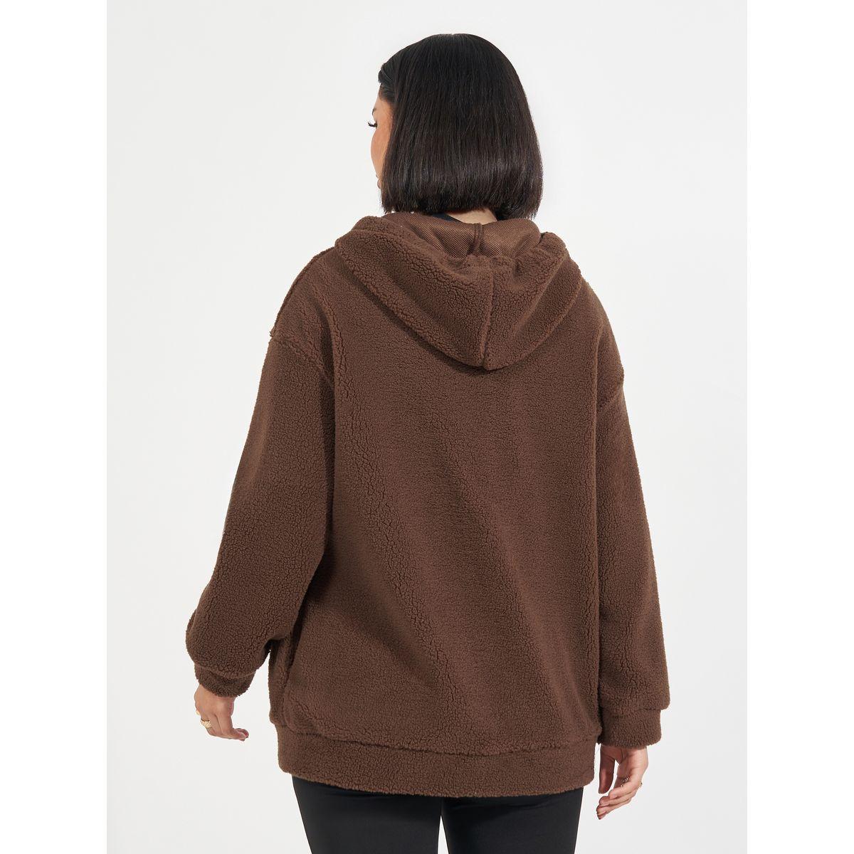 Styli Oversized Longline Faux Fur Zip Through Hoodie-women-clothing-hoodiesandsweatshirts-hoodies-image-6