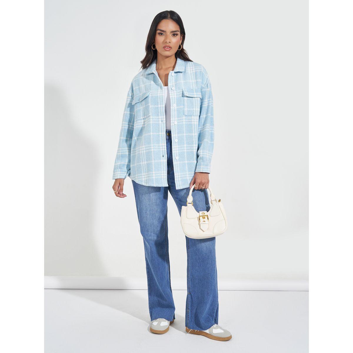 Styli Oversized Longline Wool Like Checked Shacket-women-winterwear-coatsandjackets-jackets-image-2