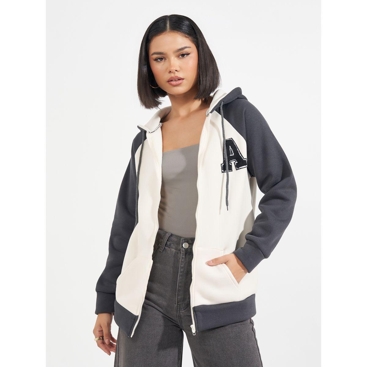 هودي فضفاض بنمط كتل الالوان وسحَّاب غلق-women-winterwear-hoodiesandsweatshirts-hoodies-image-1