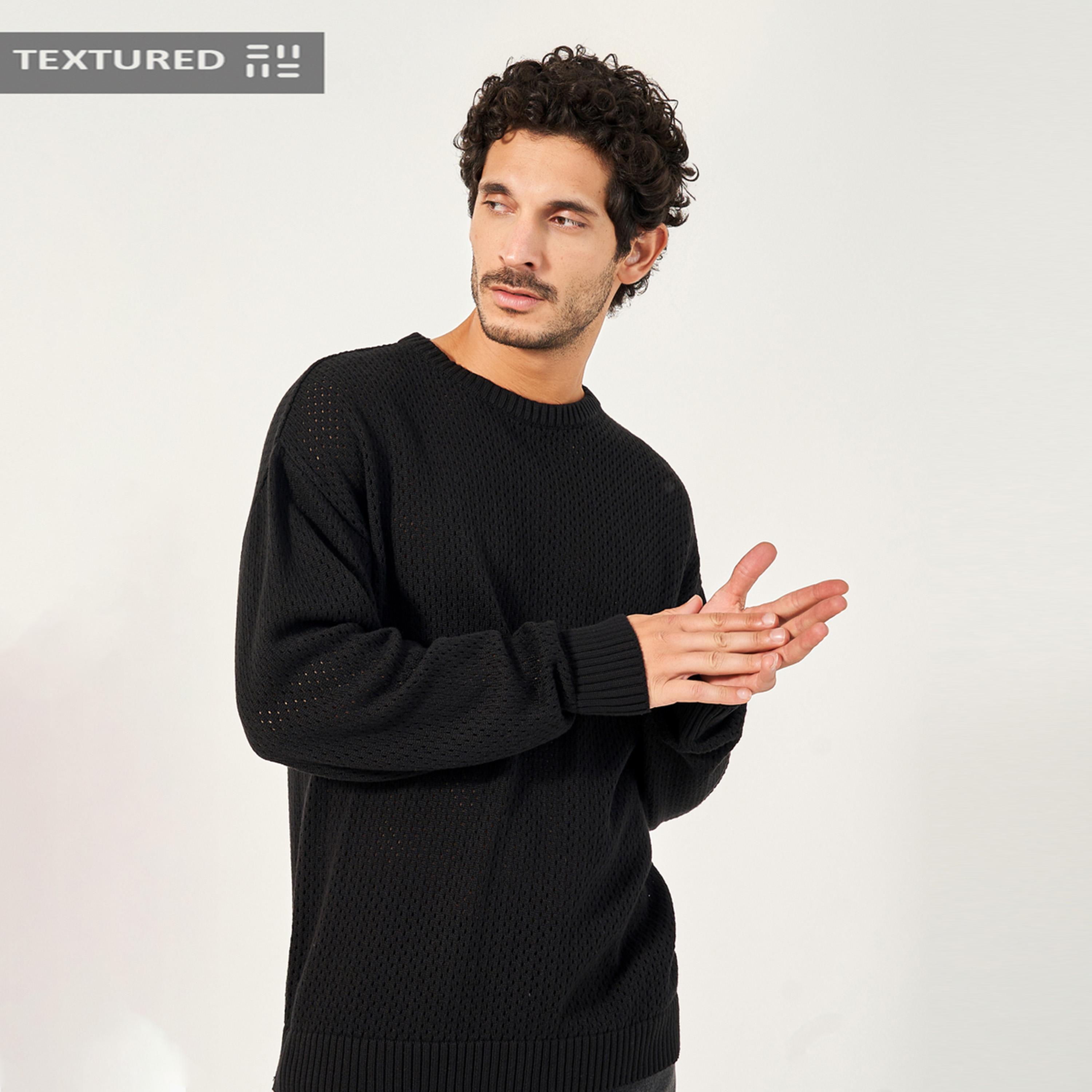 ستايلي - سترة محبوكة مريحة برقبة دائرية-men-winterwear-sweatersandpullovers-image-1
