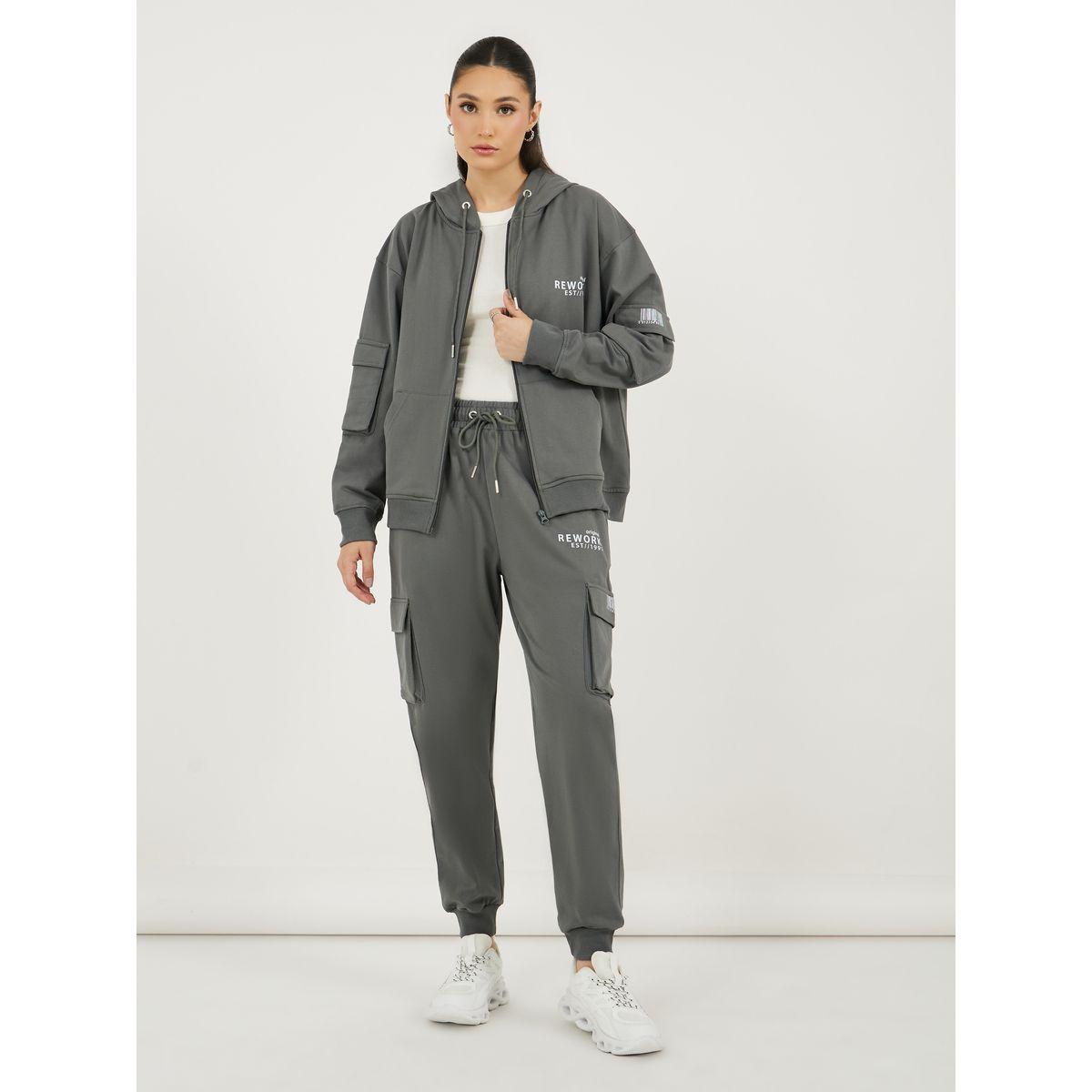 Styli Printed Front Zip Hoodie and Cuffed Joggers Co-Ords-women-clothing-coordsets-image-2