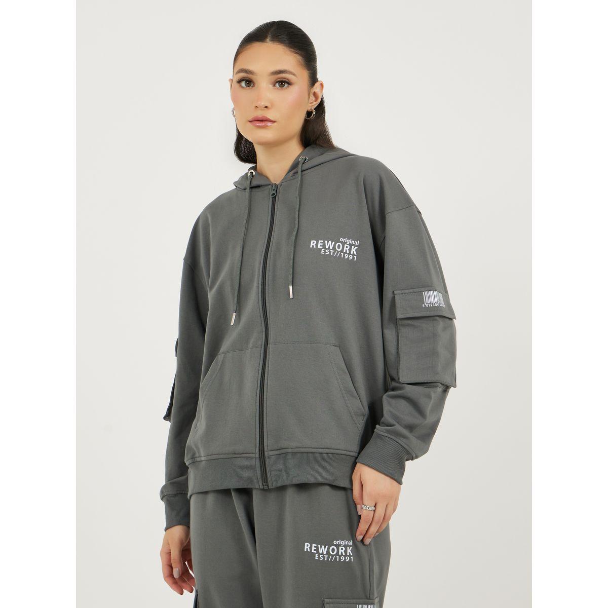طقم منسق من جوغر بخصر عالي وهودي بسحَّاب غلق-women-clothing-coordsets-image-4
