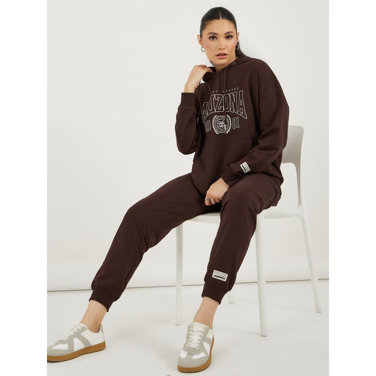 Styli Graphic Print Oversized Hoodie and Cuffed Joggers Co-Ords-women-clothing-coordsets-image-1