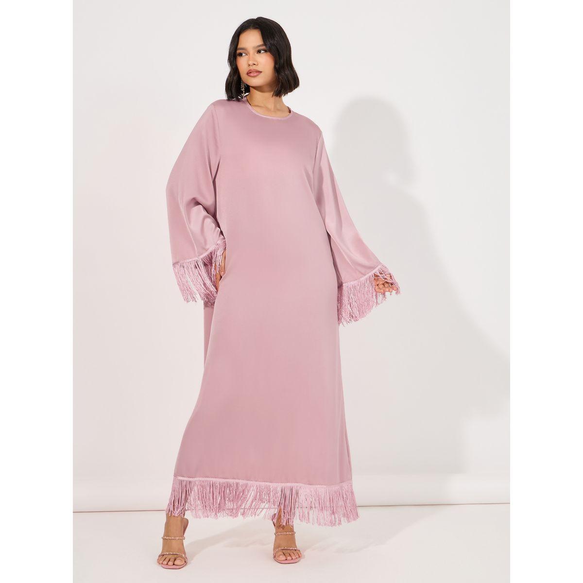 Styli Tasseled Edge Maxi Jalabiya-women-arabicclothing-jalabiyas-image-4
