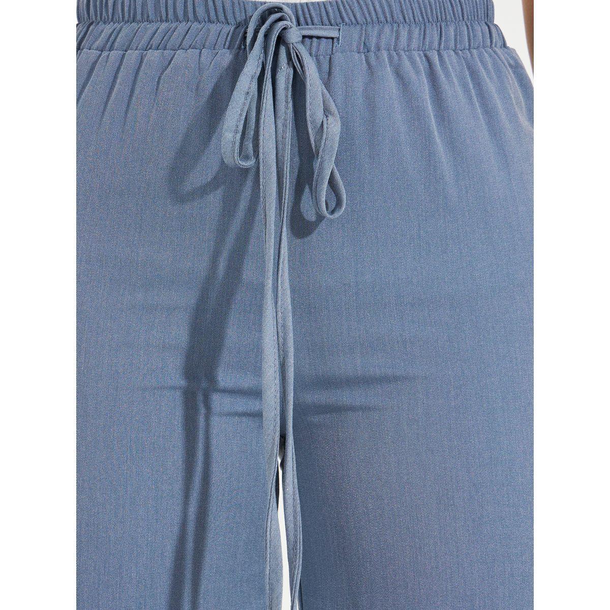 Styli Solid Straight Leg Pants with Drawstring-women-clothing-bottoms-trousers-image-3
