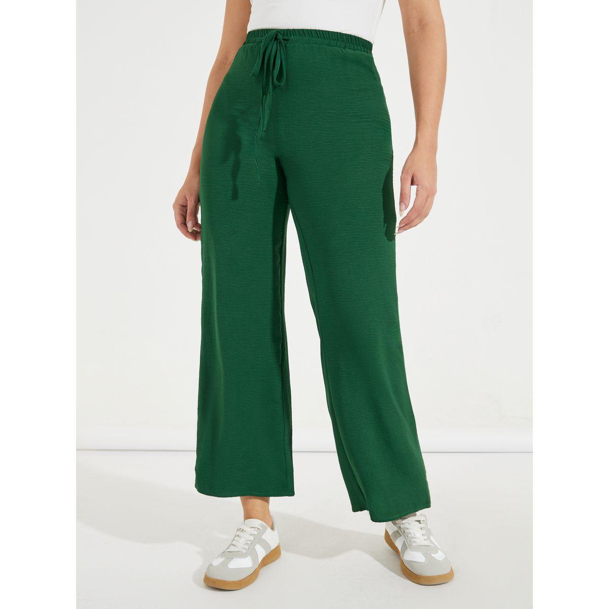 بنطال سادة بأرجل مستقيمة وأربطة-women-clothing-bottoms-trousers-image-2