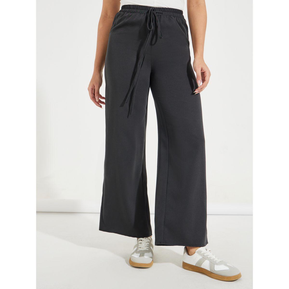 بنطال سادة بأرجل مستقيمة وأربطة-women-clothing-bottoms-trousers-image-3