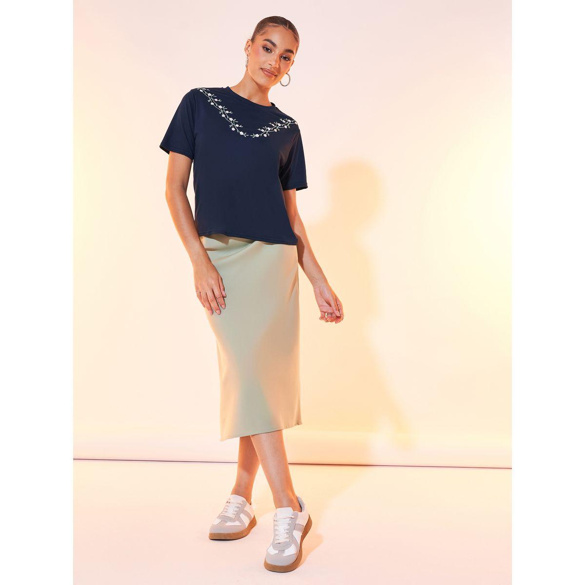Styli Regular Fit Embroidered Panel T-Shirt-women-clothing-tshirts-image-2