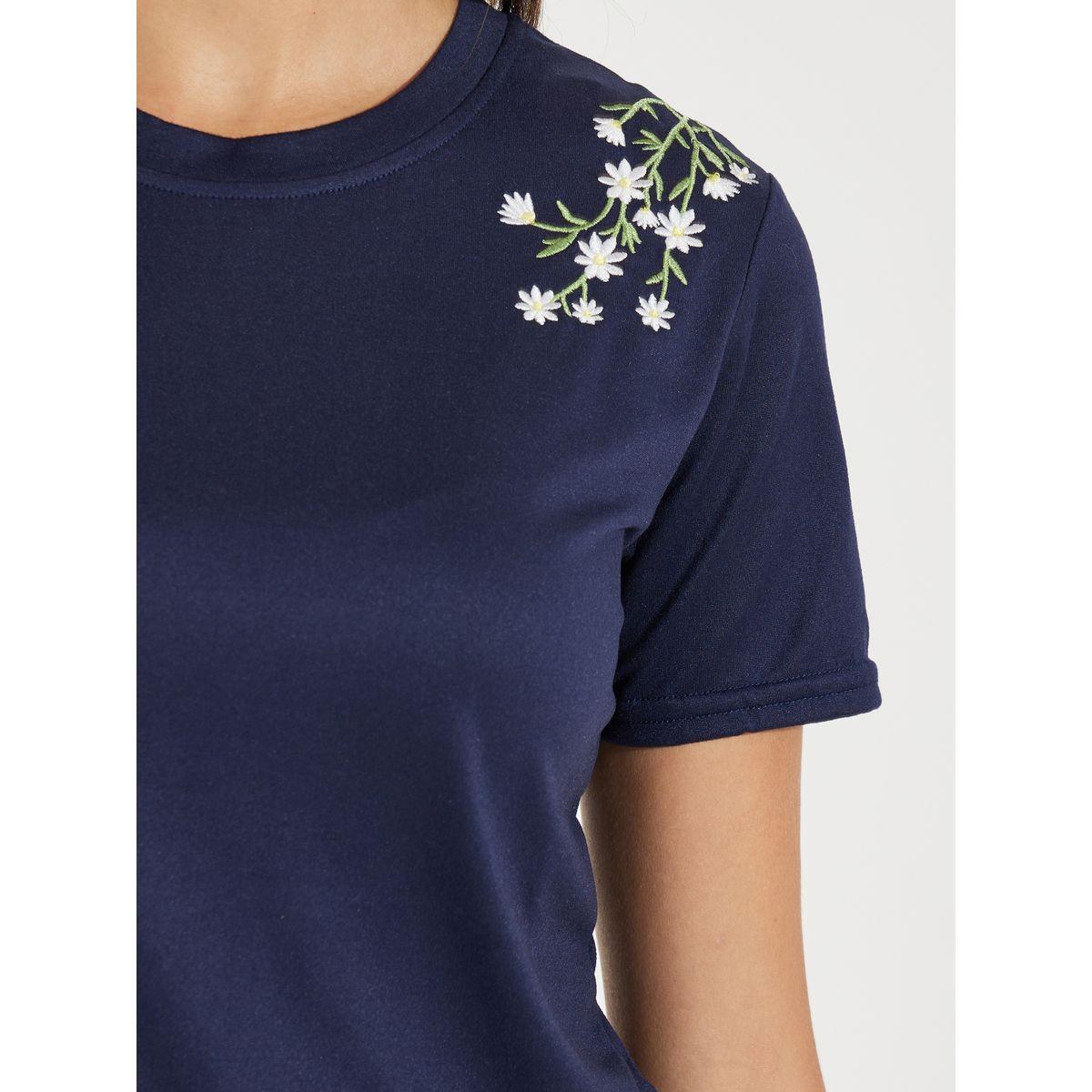 Styli Regular Fit Embroidery Detail T-Shirt-women-clothing-tshirts-image-3