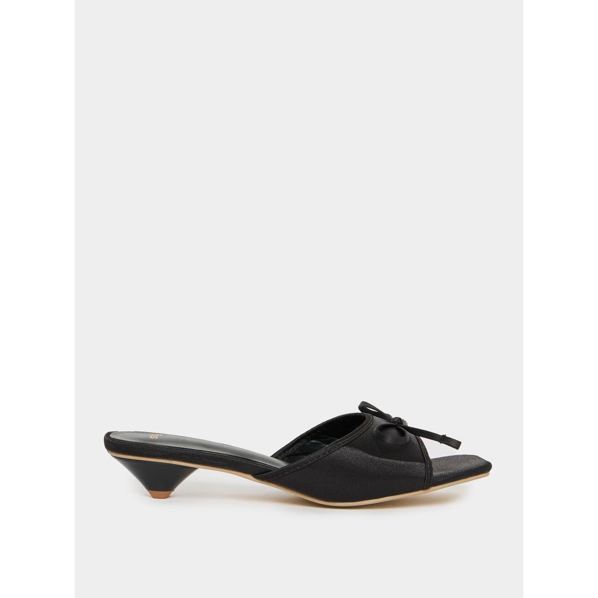 Styli Bow Design Low Heel Sandals-women-shoes-heels-image-1