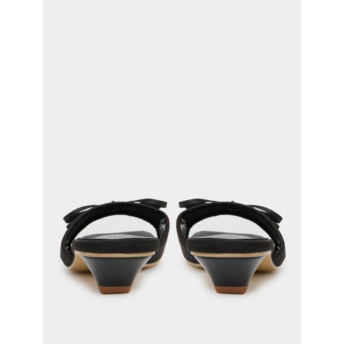 Styli Bow Design Low Heel Sandals-women-shoes-heels-image-4