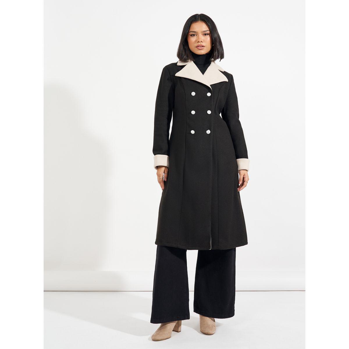 معطف بصفين أزرار وقصة عادية-women-clothing-coatsandjackets-coats-image-1